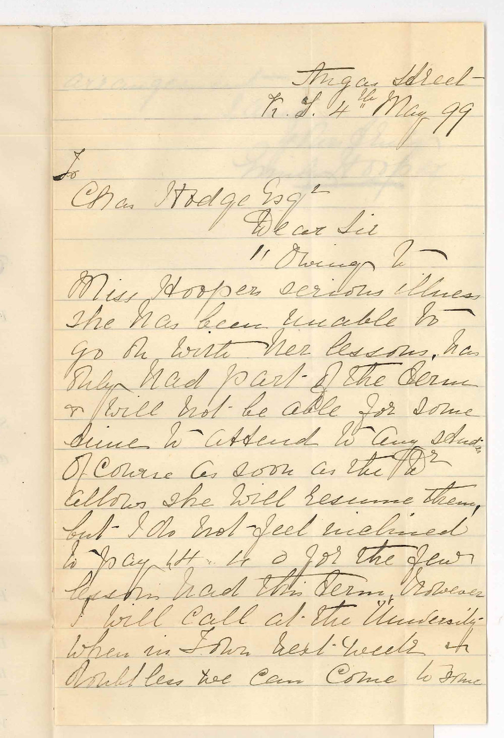 Mrs Emily Hooper - Adelaide - Miss Hoopers studies at the Conservatorium