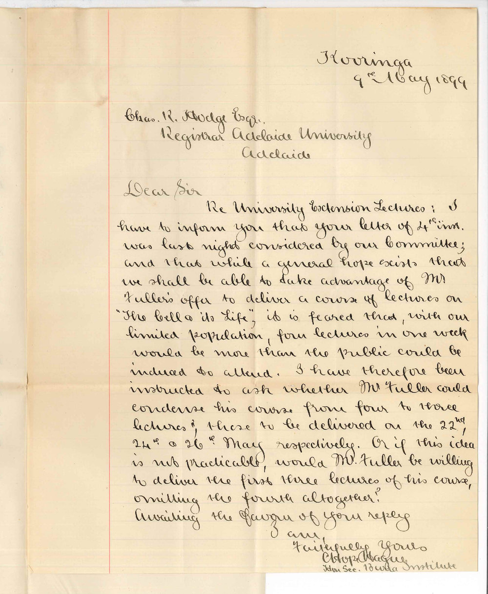 C Hope Hagne - Kooringa - University extension lectures