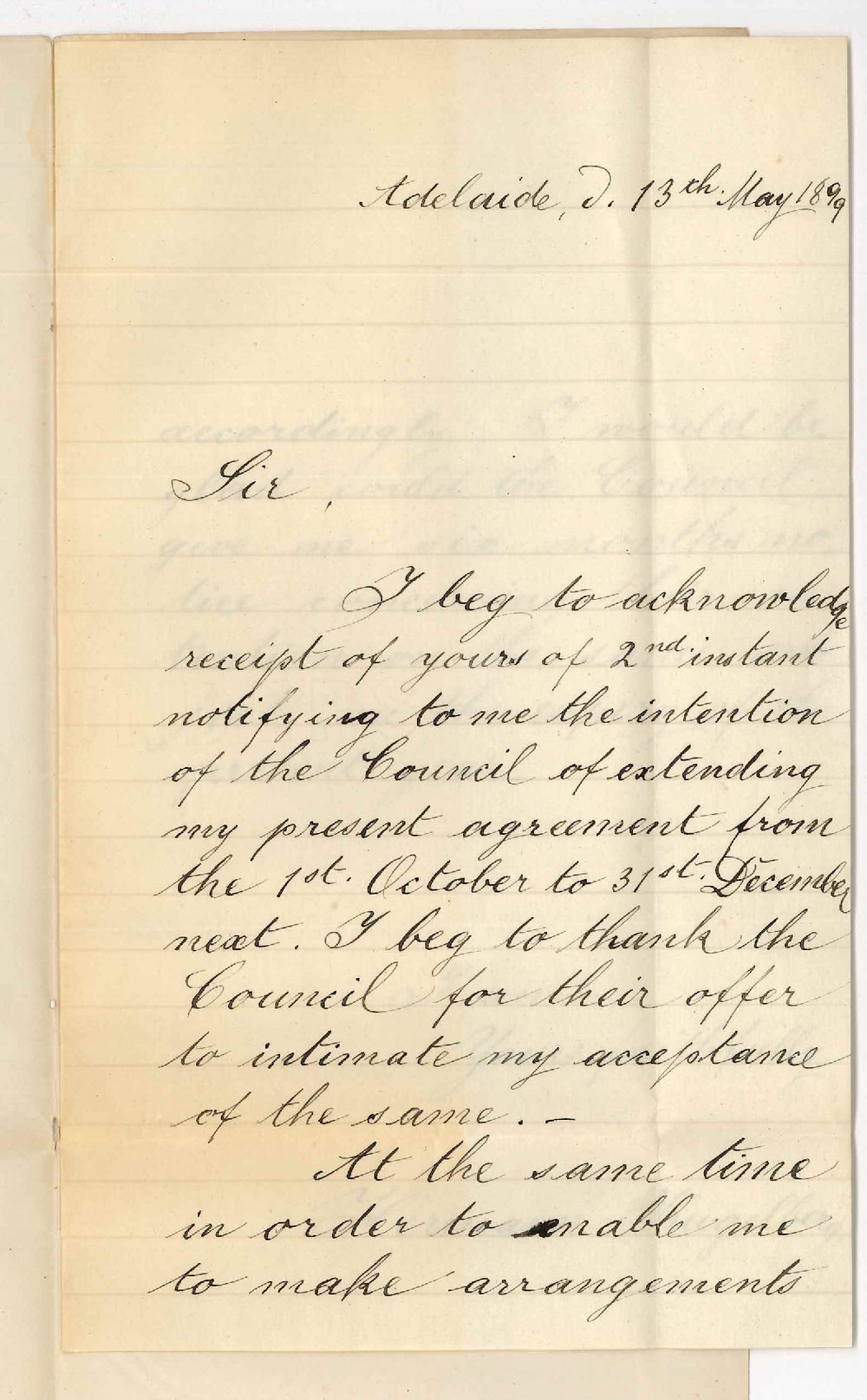 Hermann Kugelberg - Adelaide - Terms of engagement with the University