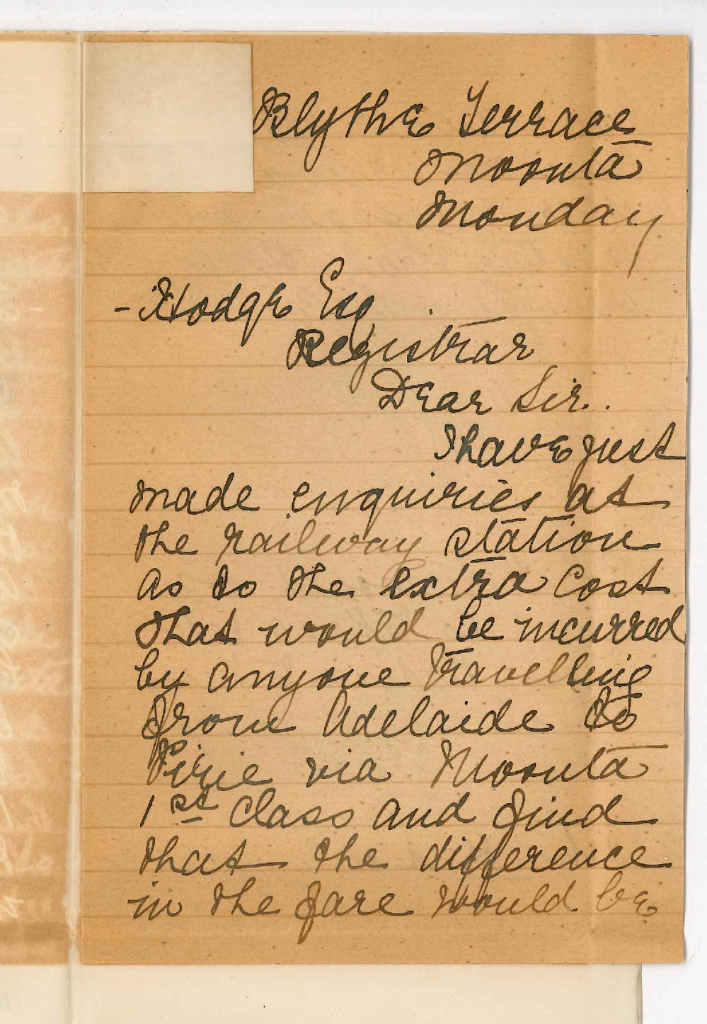 Mrs E G Wilkinson - Moonta - Concerning music examinations at Port Pirie