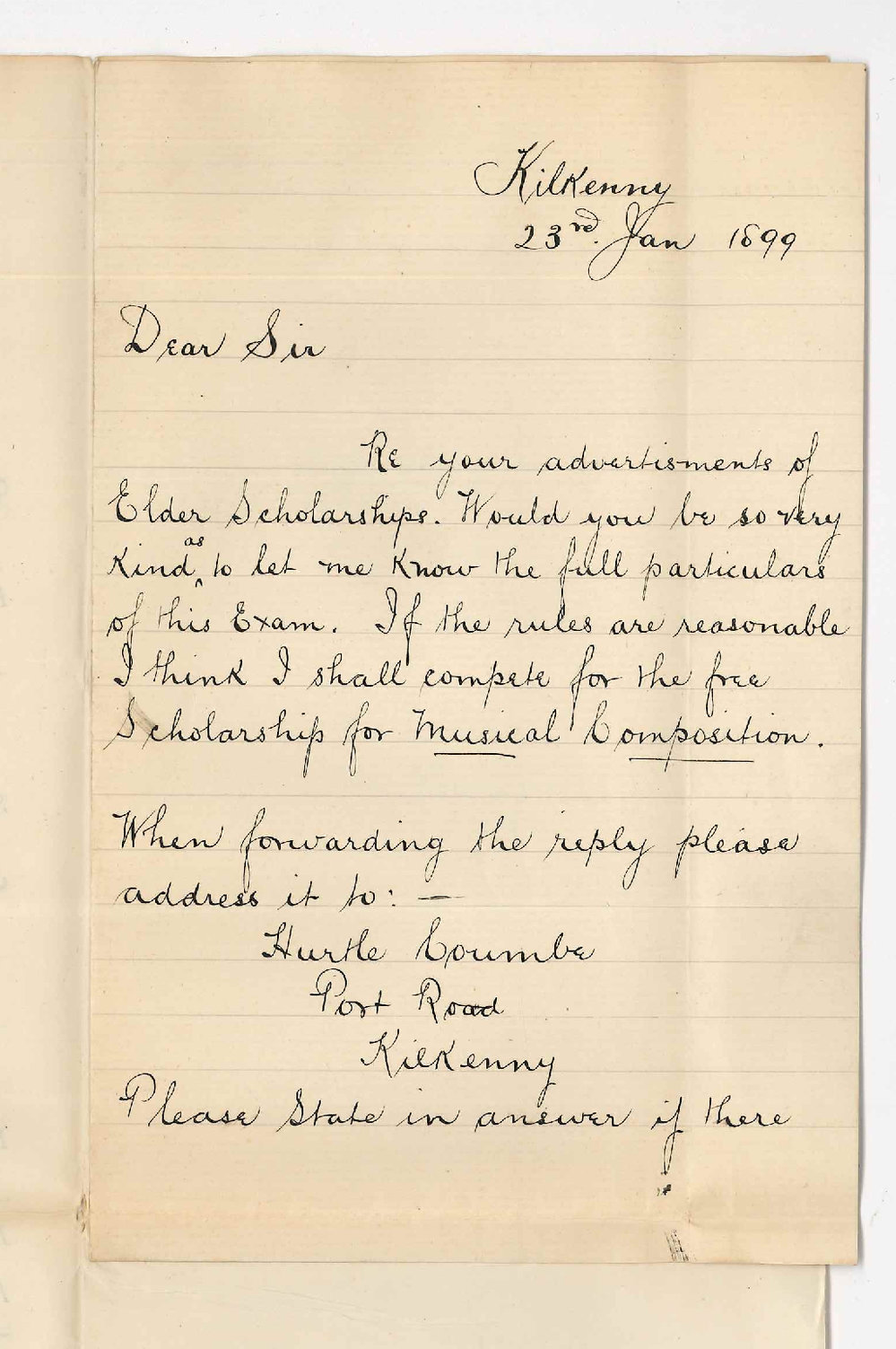 Hurtle Coumbe - Kilkenny - Concerning Elder Scholarships