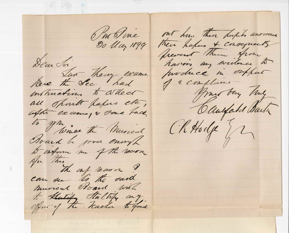 Caulfield Barton - Port Pirie - Music examinations at Port Pirie