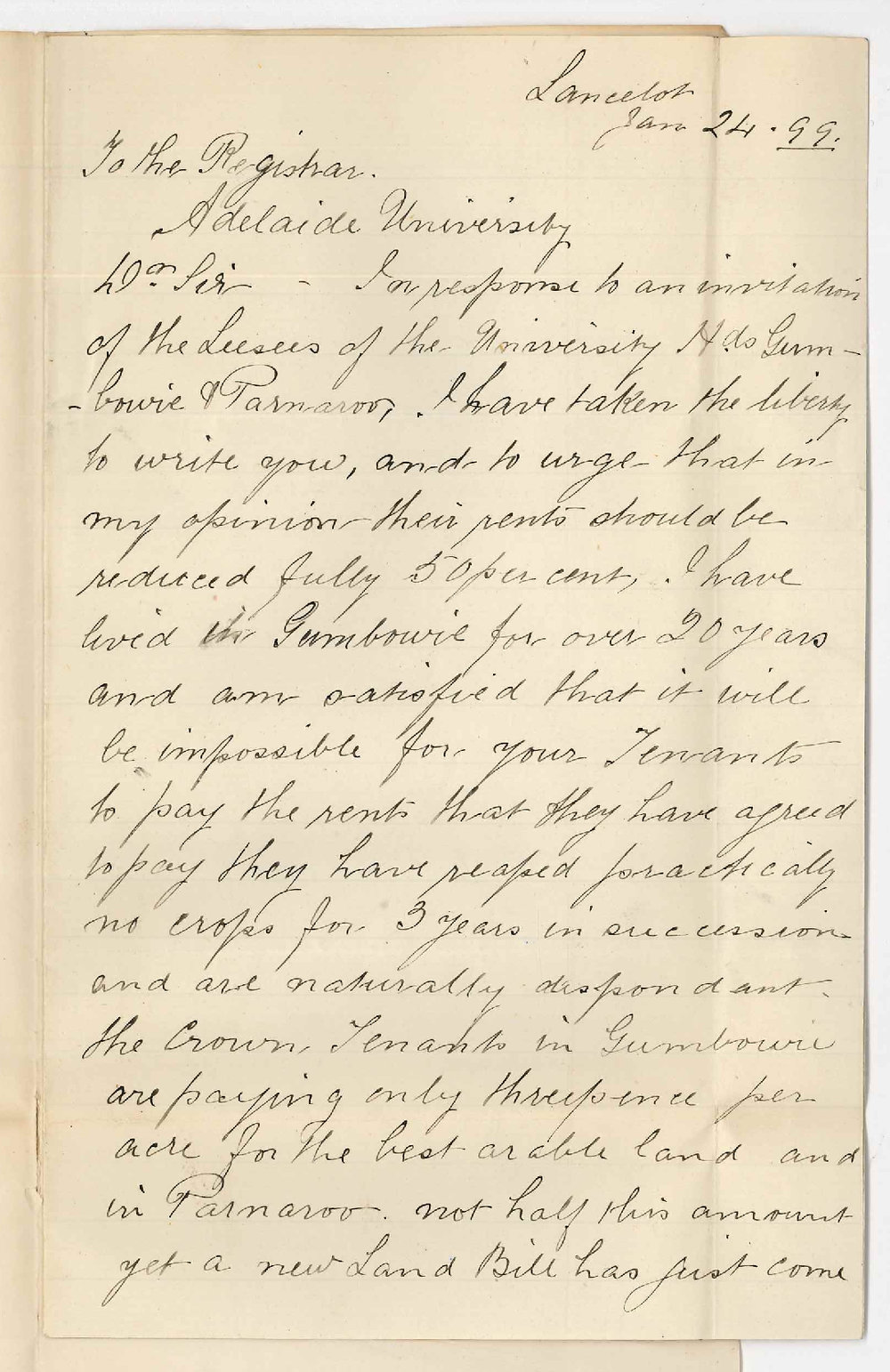 Henry Richards - Chairman Coglin District Council Lancelot - Rent Reduction