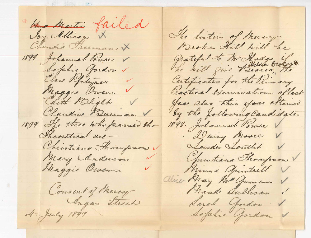 Sisters of Mercy - Broken Hill - Requesting Music Certificates