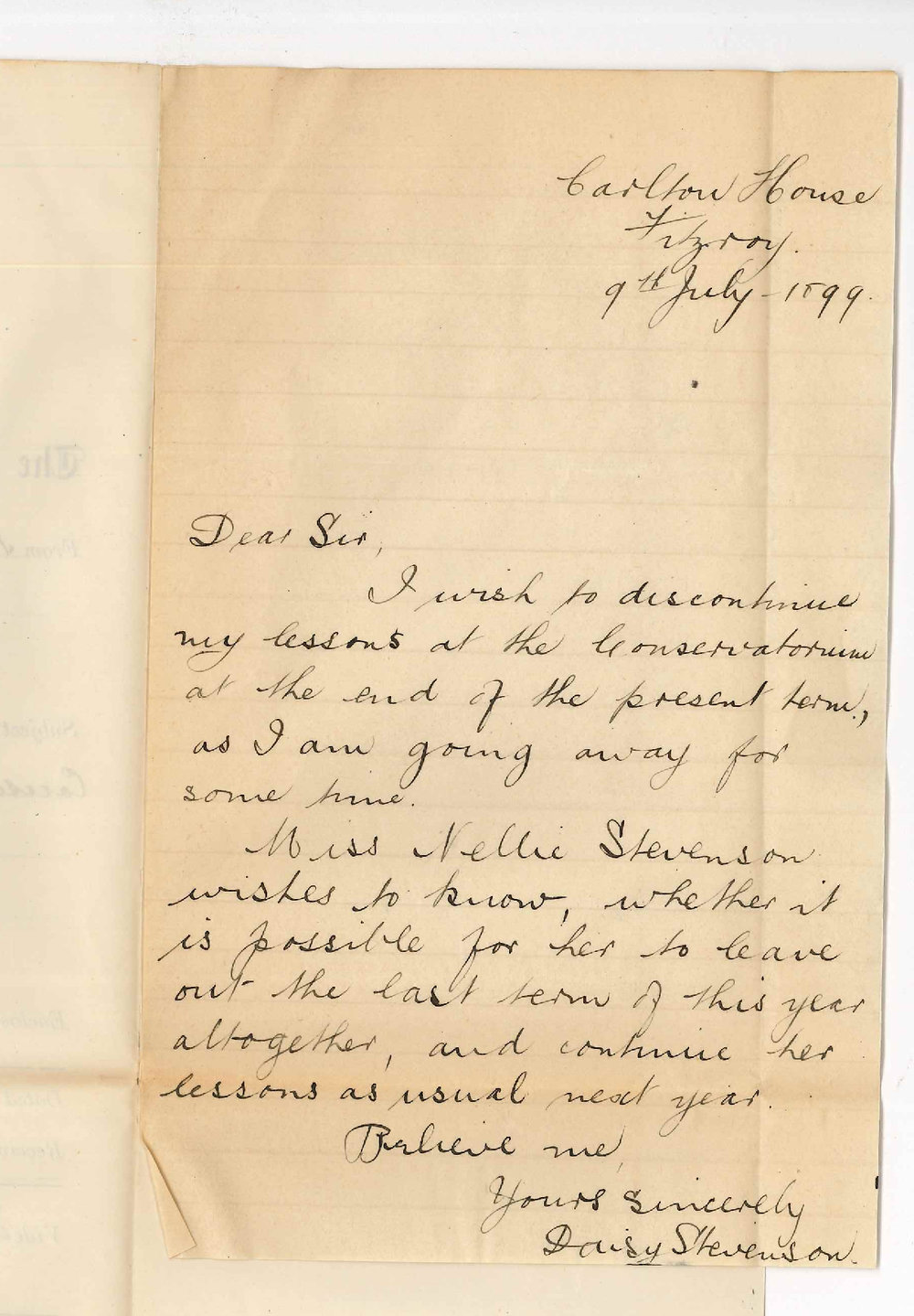 Miss Daisy Stevenson - Fitzroy - Lessons at the Conservatorium