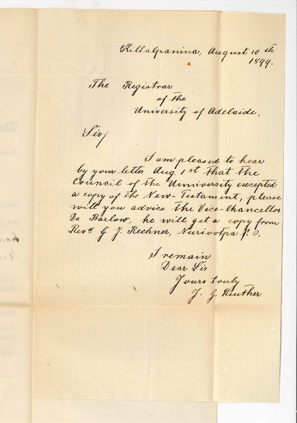 Reverend P G Reuther - Killalpanina - Copy of New Testament in Dieri Language obtainable from Reverend G J Rechner