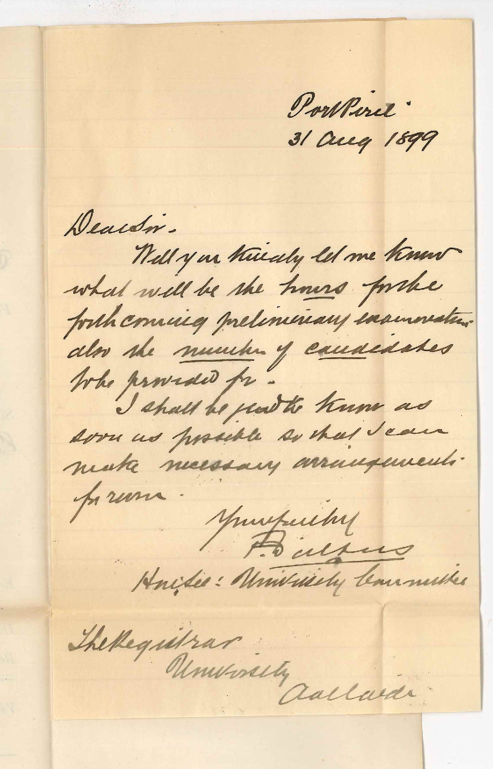 F Walters - Port Pirie - Concerning Preliminary Examination