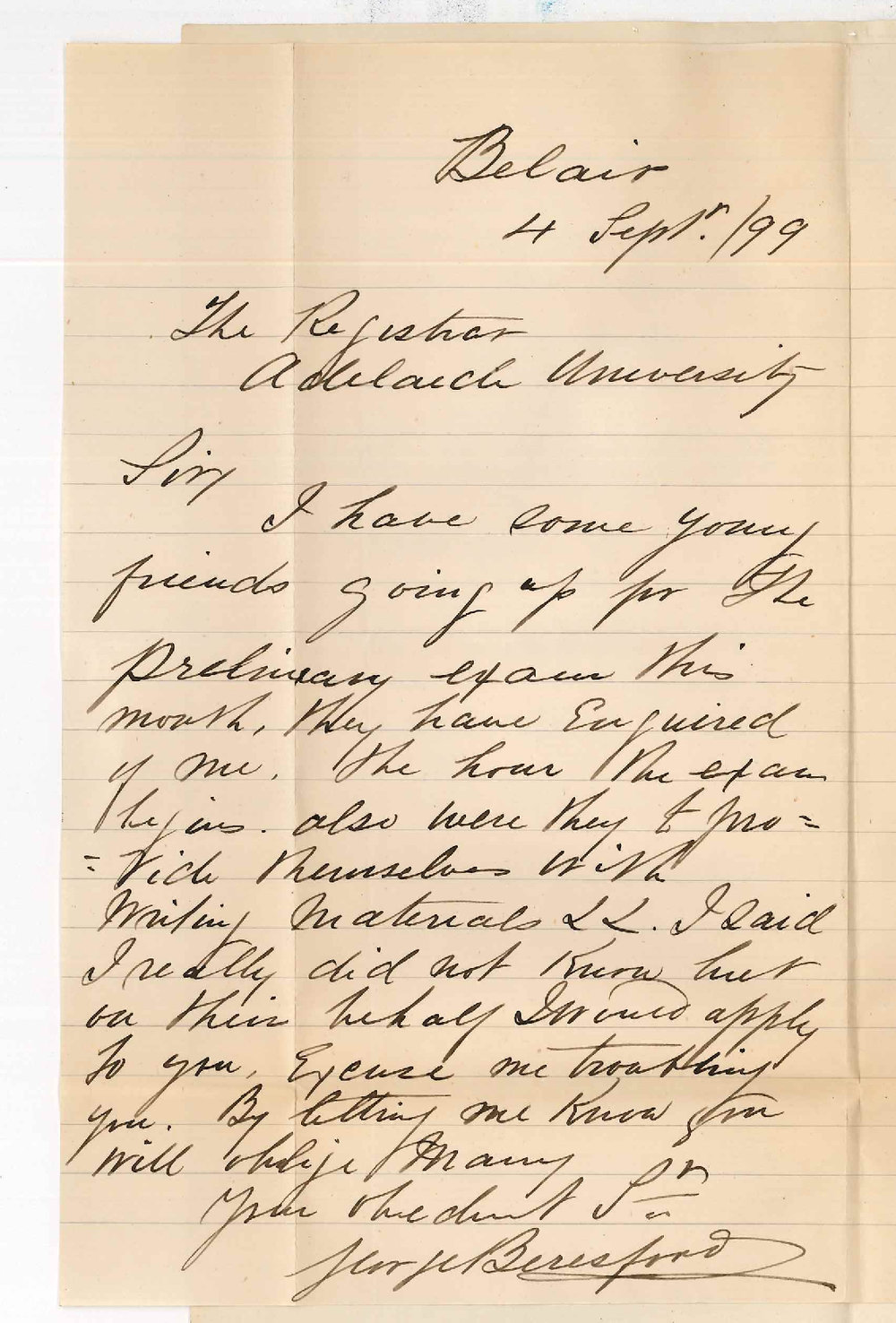 George Beresford - Belair - Information Preliminary Examination