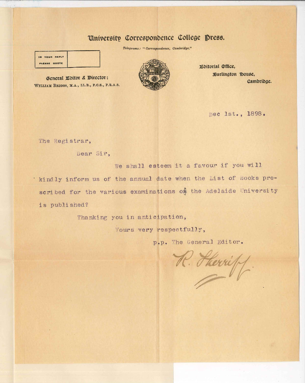 University Correspondence College Press - Cambridge England - Details of Subjects for Examinations