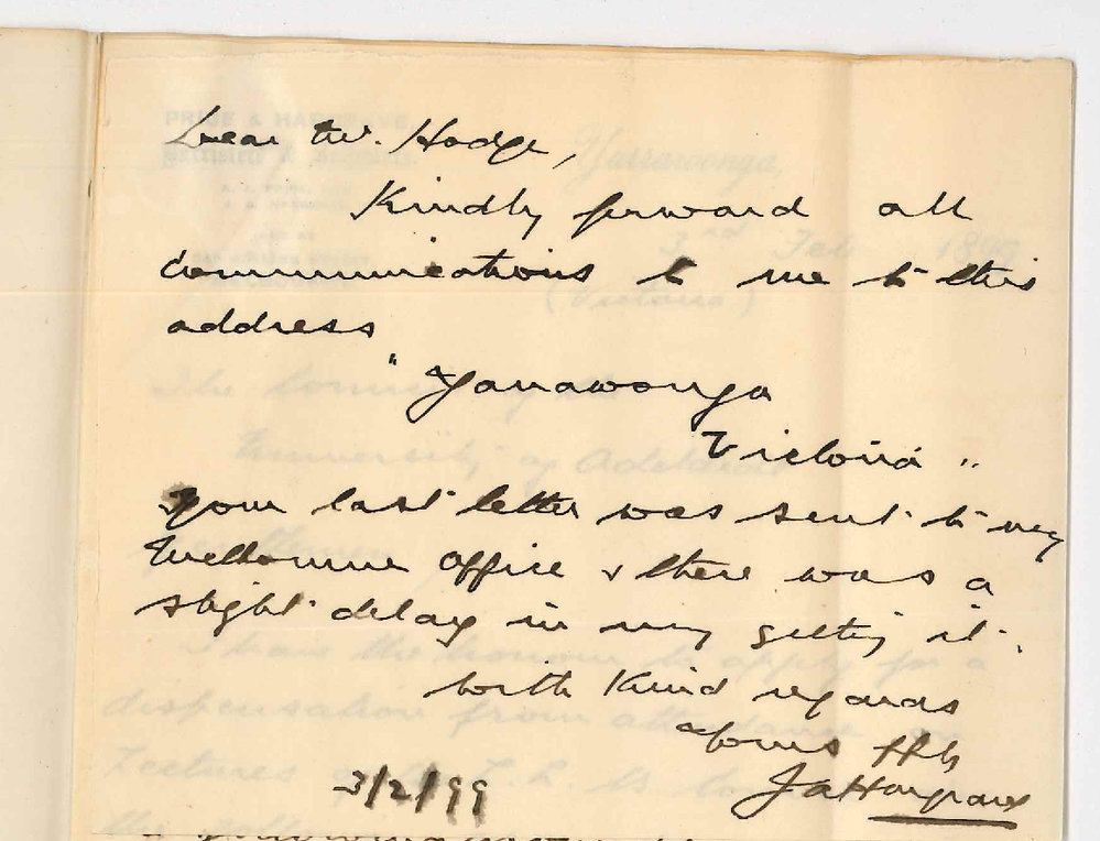 Joshua Addison Hargrave - Yarrawonga - Application for dispensation from attendance of lectures LLB Degree