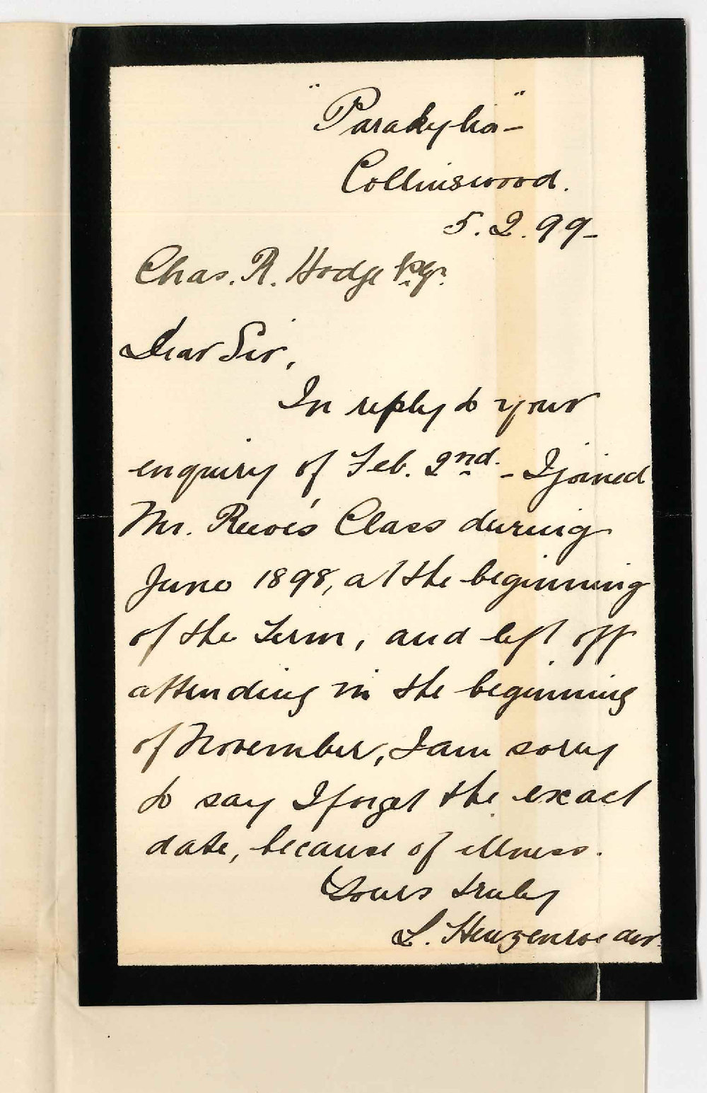 Miss L Heuzenroeder - Collinswood - Elocution Class