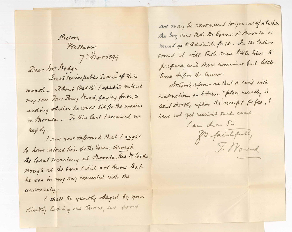 Reverend T Wood - Wallaroo - Senior Public Examination