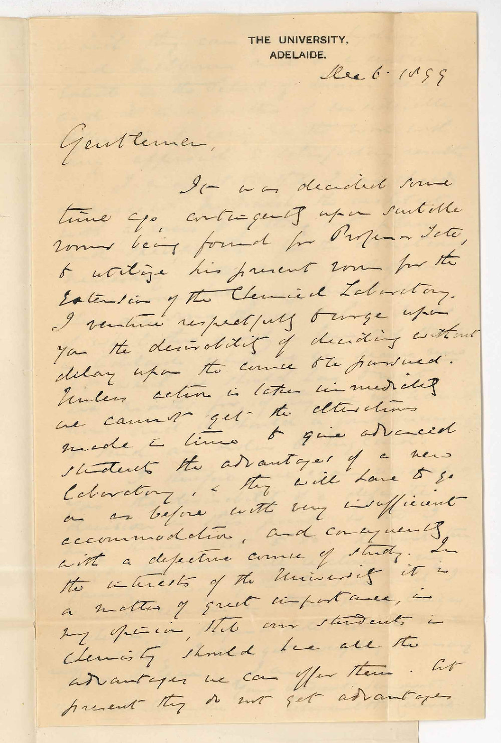 Professor Edward Henry Rennie - University - Accommodation for Chemical Laboratory