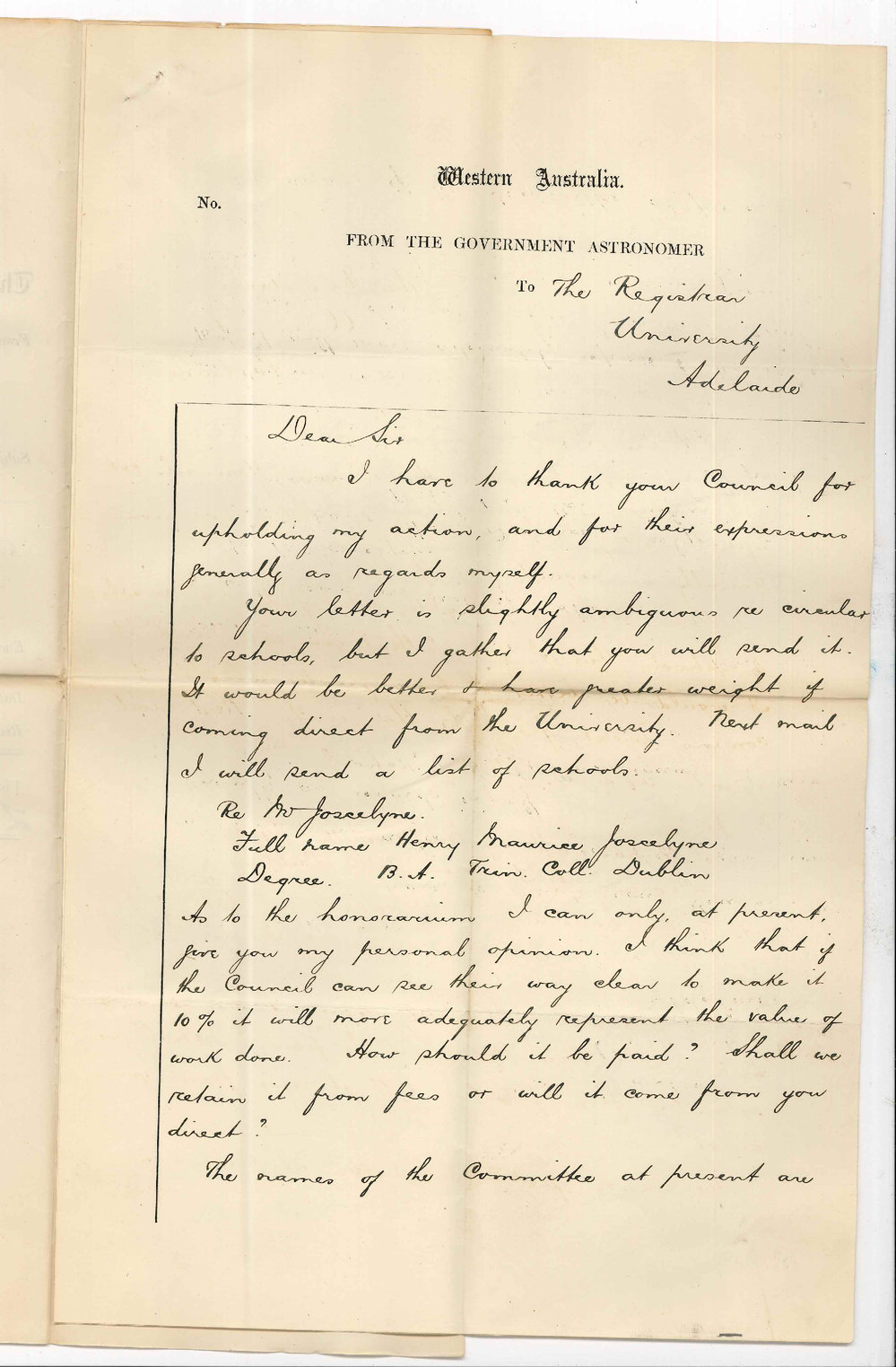 W Ernest Cooke - Perth - Concerning Perth Centre