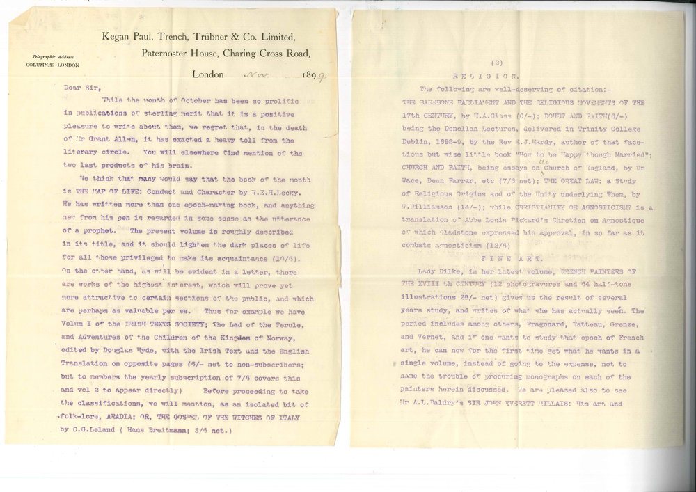 Kegan Paul Trench Trubner and Company Limited - London - Publications during October