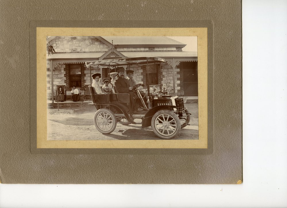 Joseph Florey and Family in Car, c1904