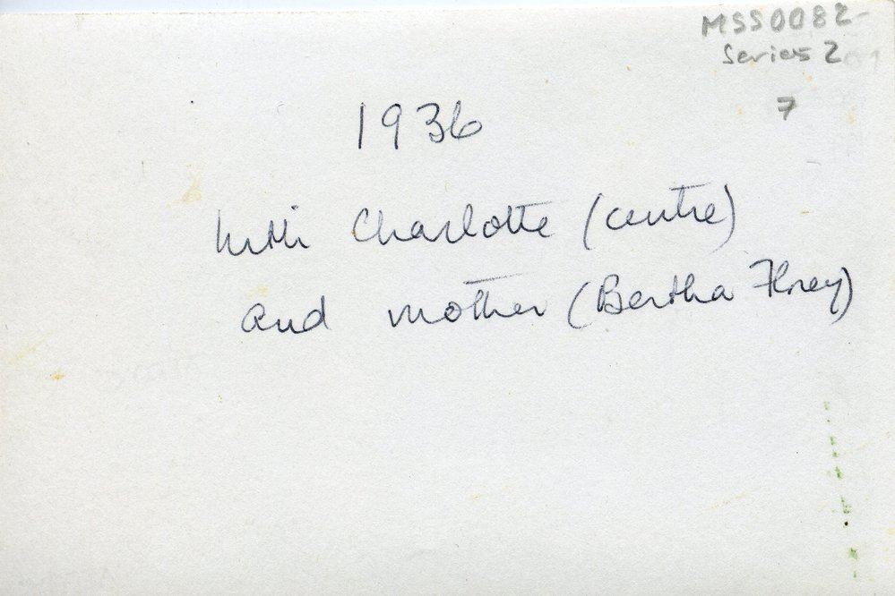 Howard Florey - Half Sister Charlotte and Mother Bertha Florey (back)
