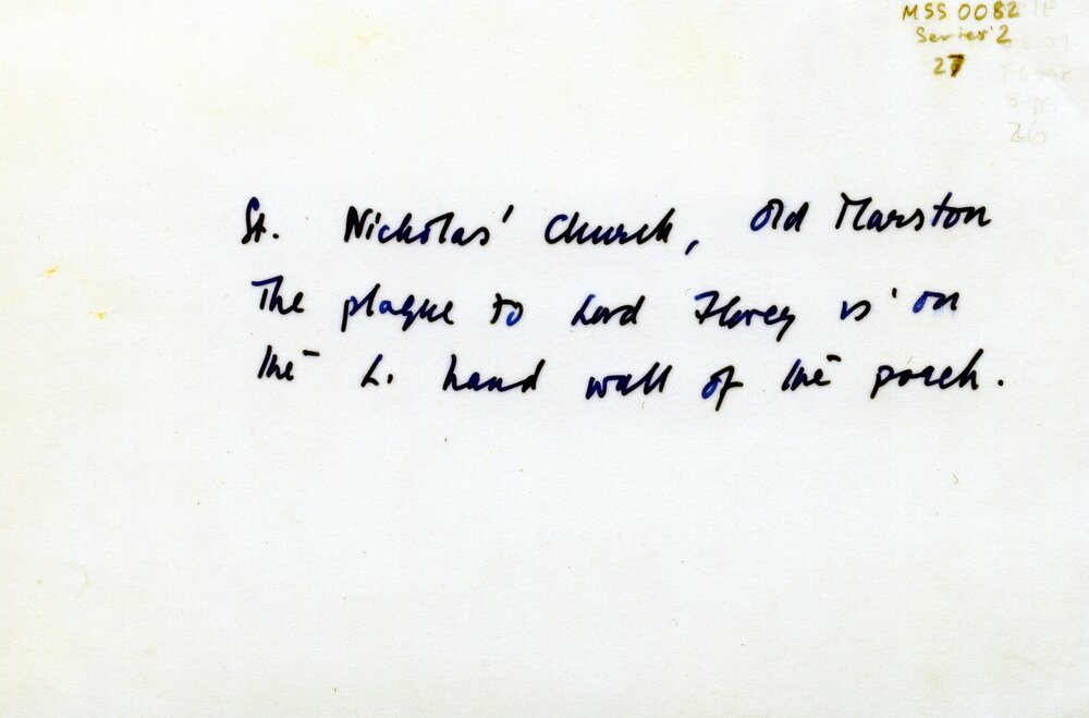 Back of photograph -&nbsp;St Nicholas Church, Old Marston, Oxford