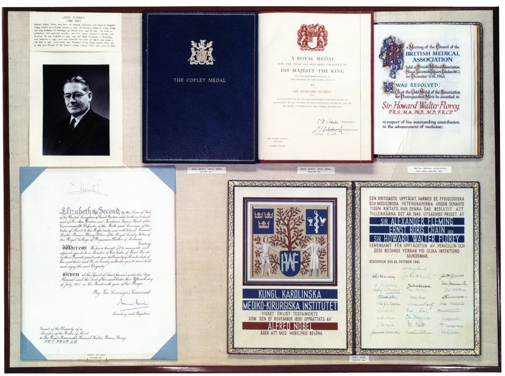 Howard Florey - Display of Distinctions and Medals Awarded