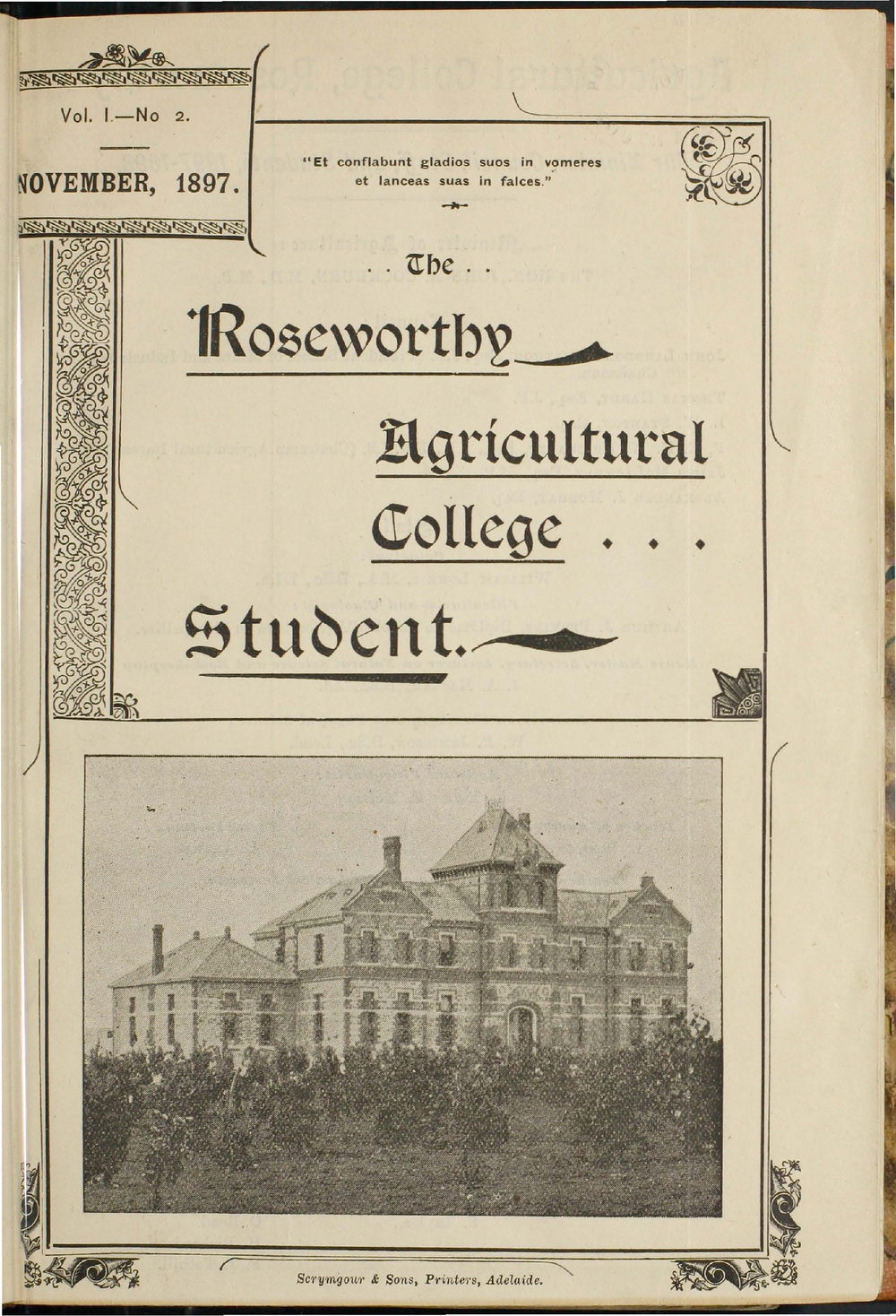 Roseworthy Student Vol 1 No 2 November 1897