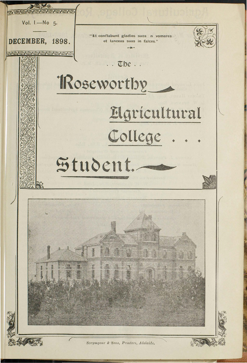 Roseworthy Student Vol 1 No 5 December 1898
