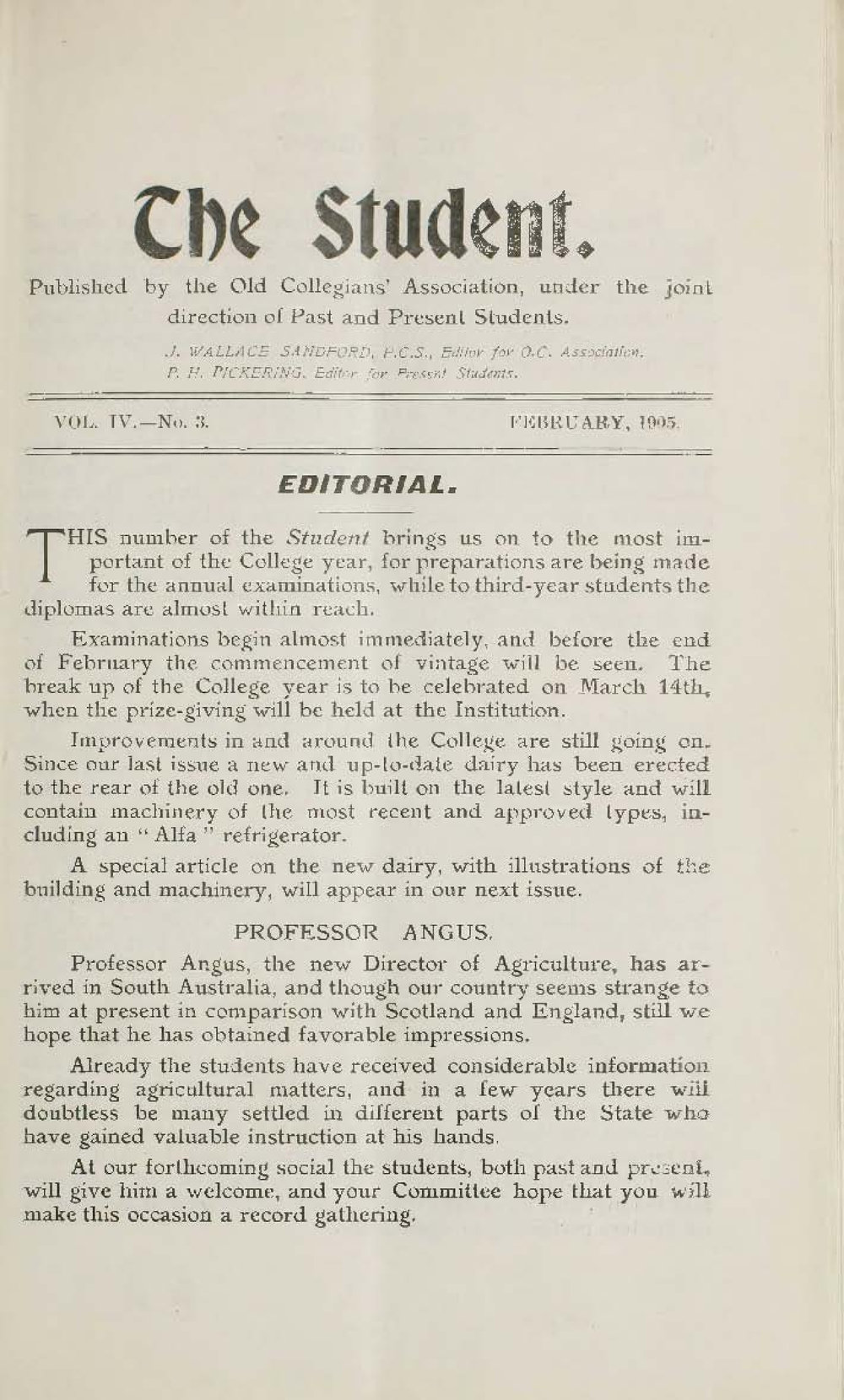 Roseworthy Student Vol 4 No 3 November 1905