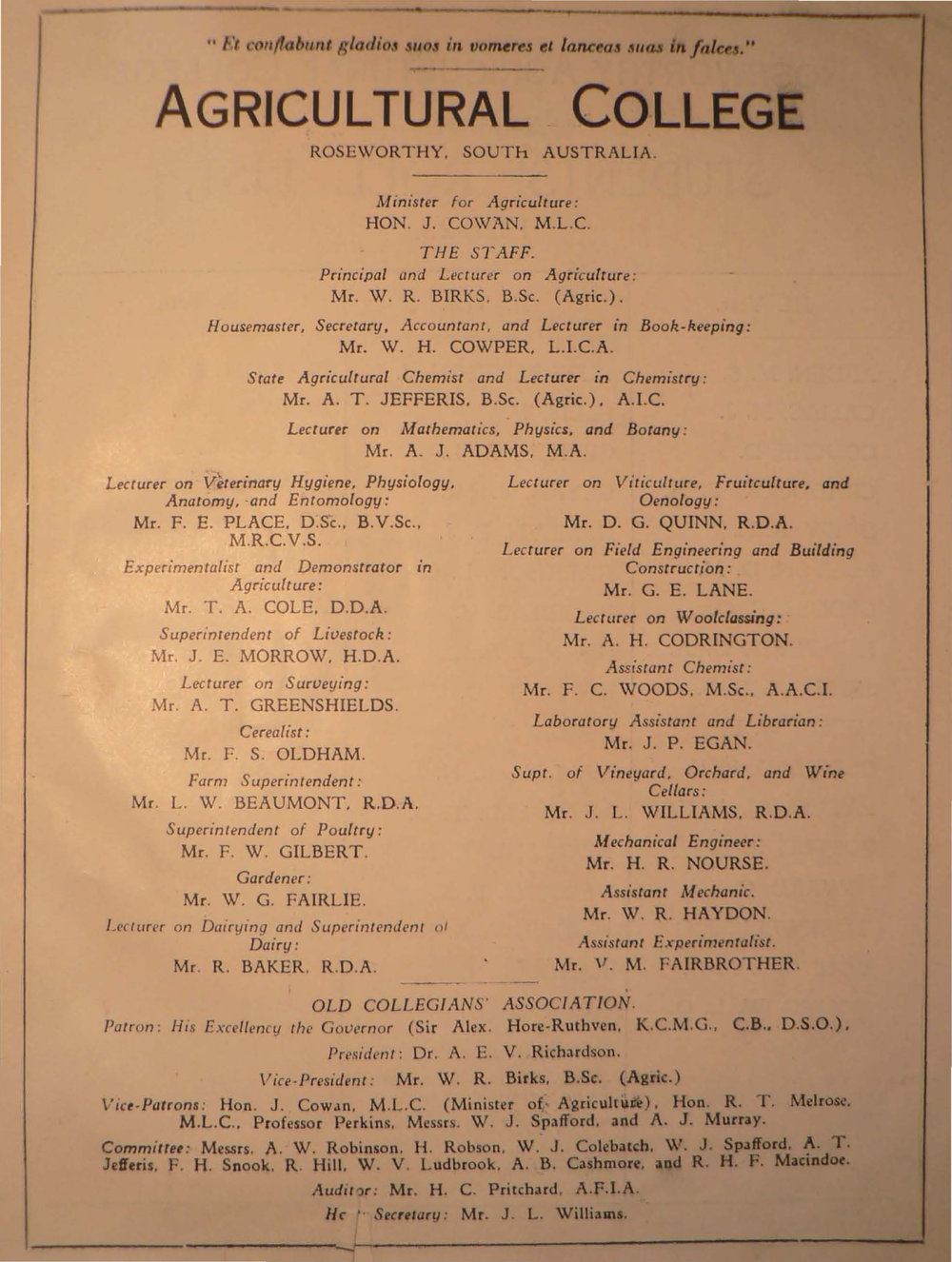 Roseworthy Student Vol 24 No 1 November 1928