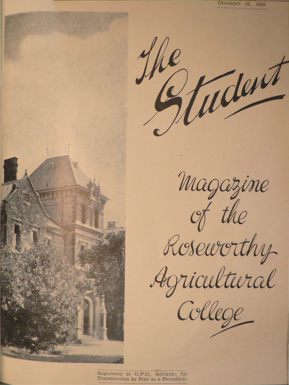 Roseworthy Student Vol 31 No 1 December 1935