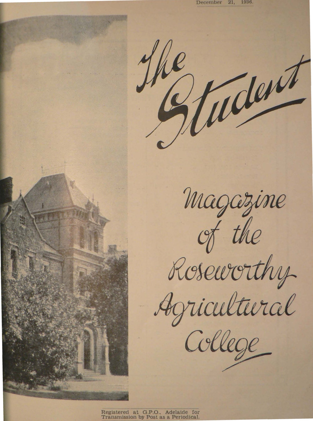 Roseworthy Student Vol 32 No1 December 1936