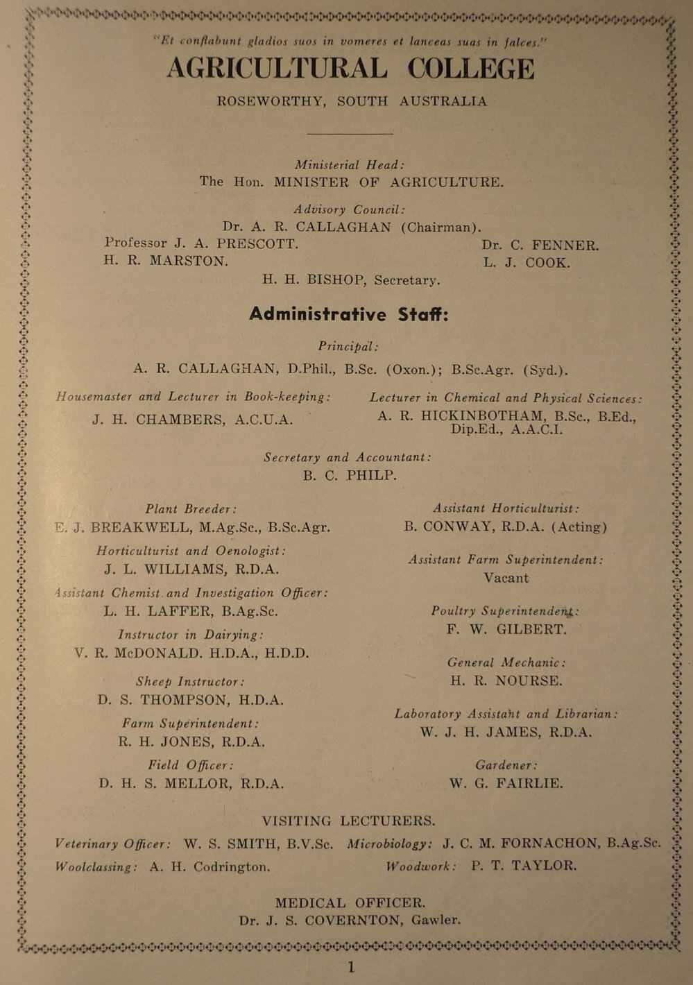 Roseworthy Student Vol 37 No1 1941