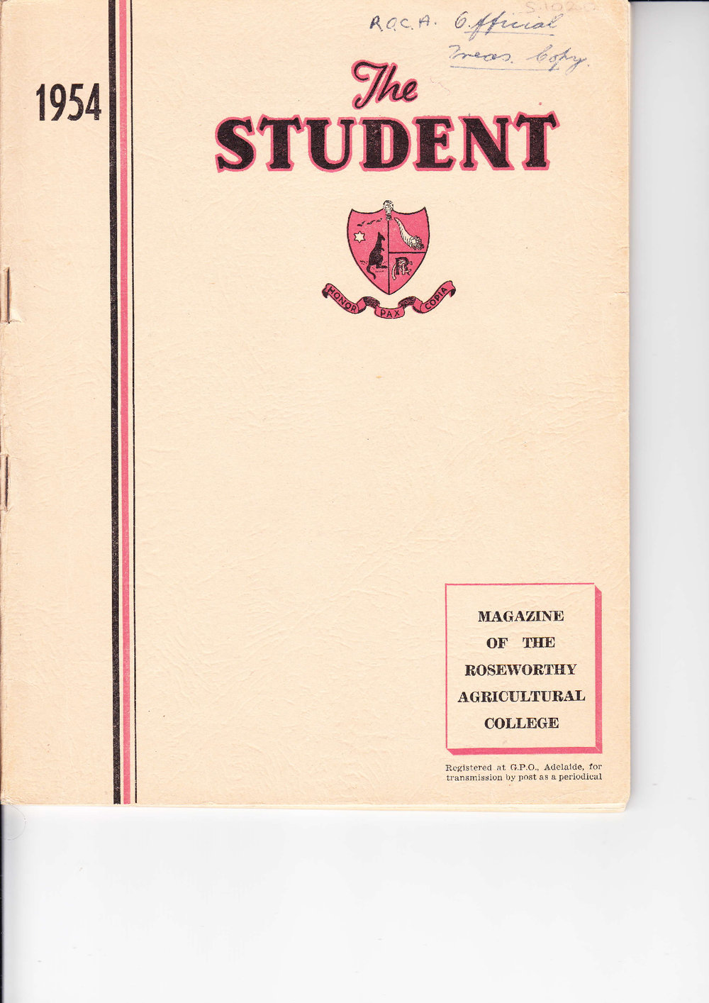 Roseworthy Student Vol 50 No1 1954