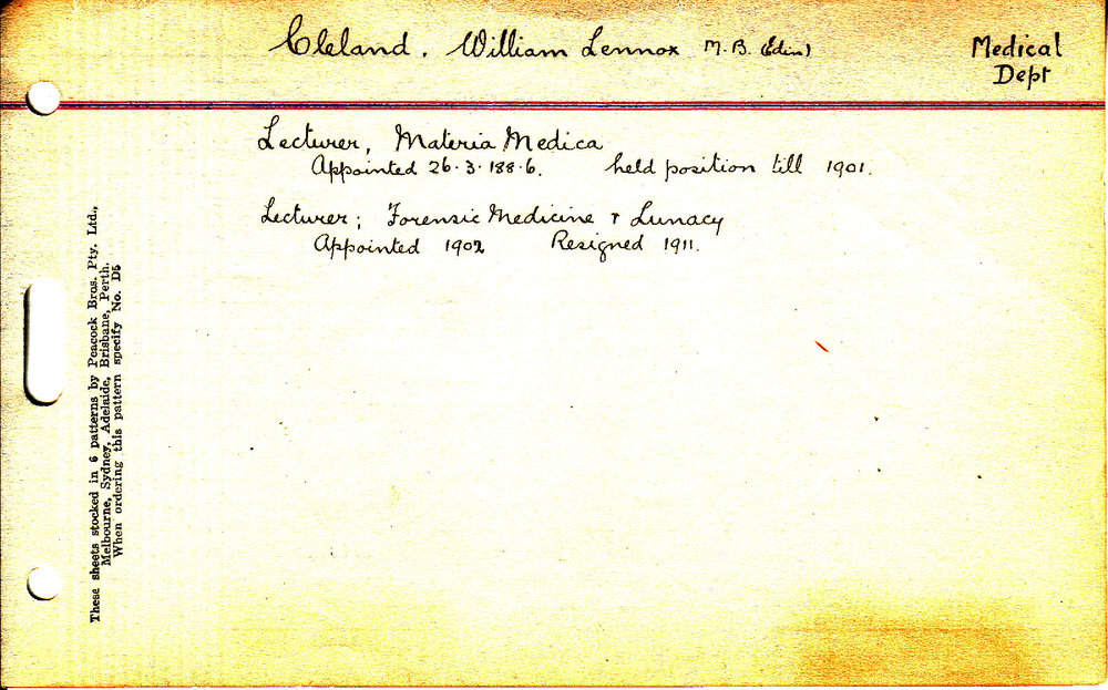 CLELAND, William Lennox