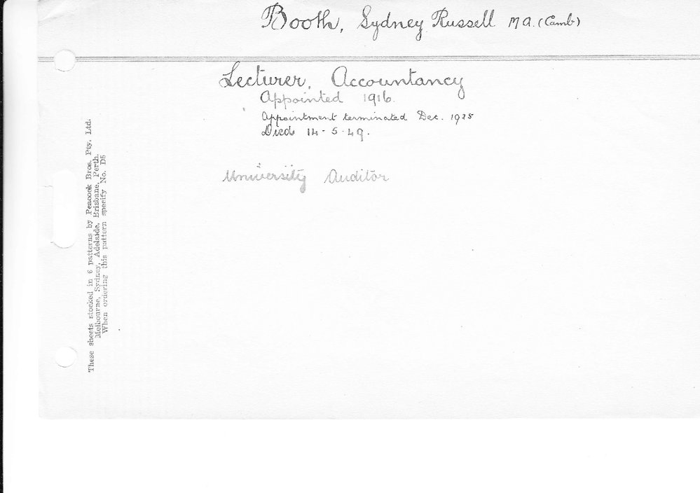 BOOTH, Sydney Russell