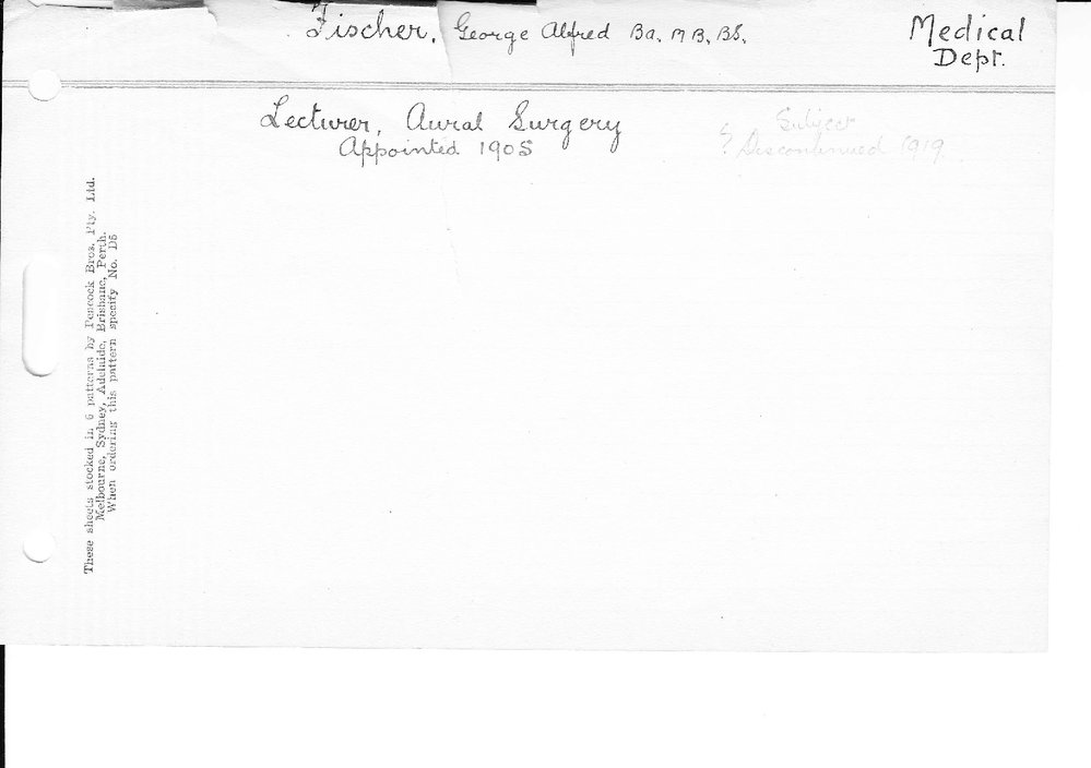 FISCHER, George Alfred