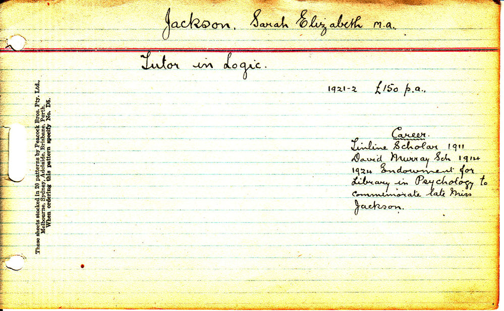 JACKSON, Sarah Elizabeth