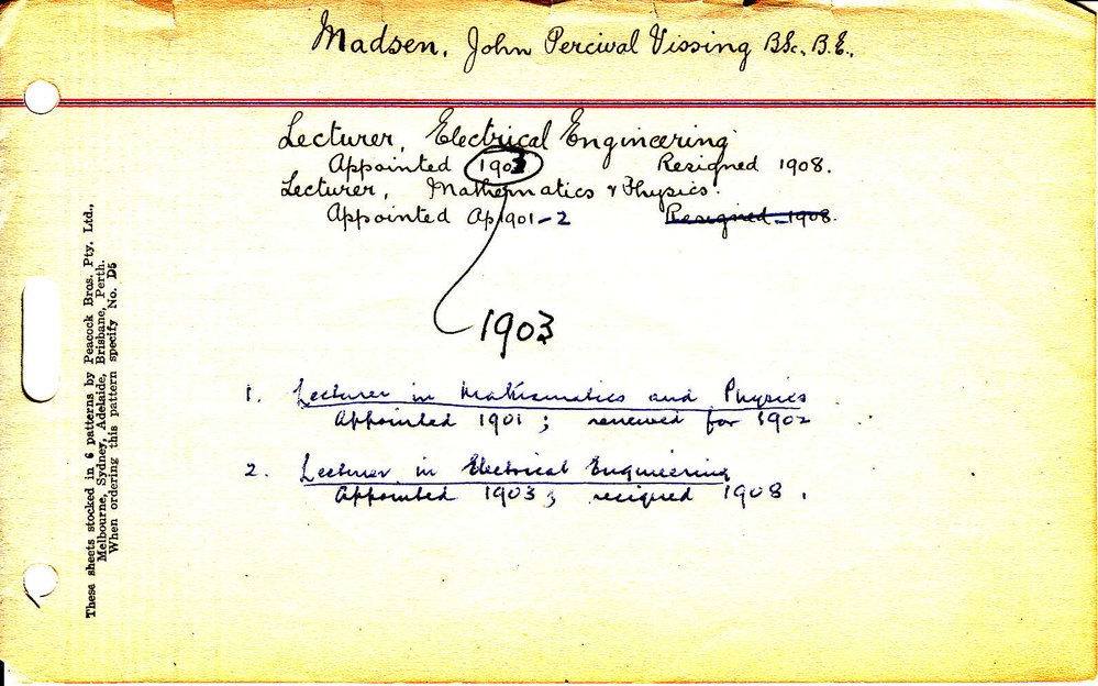 MADSEN, John Percival Vissing