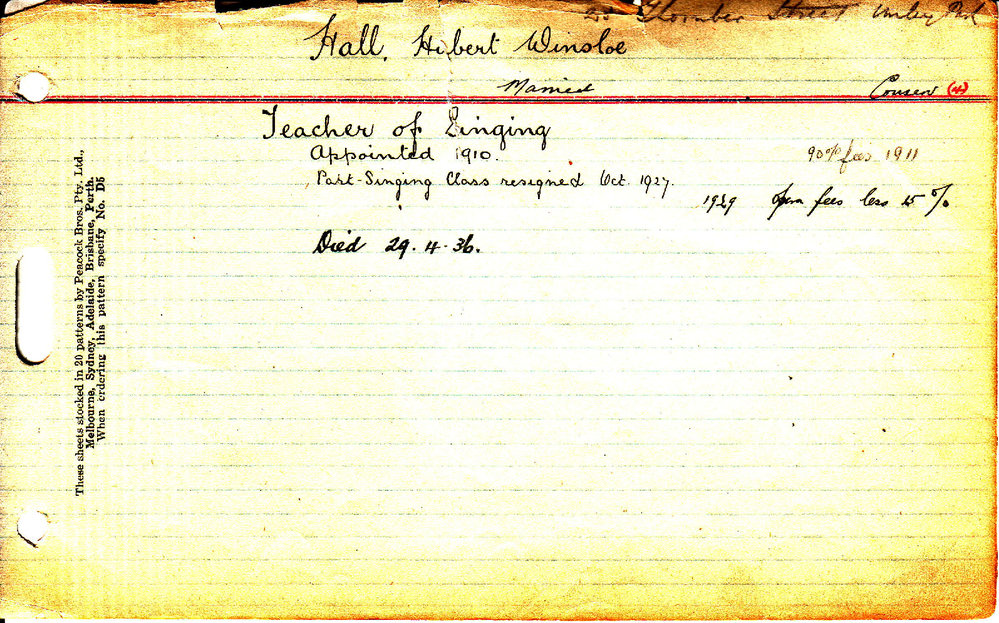 HALL, Hubert Winsloe