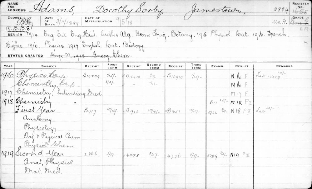 ADAMS, Dorothy Sorby