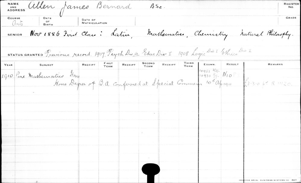 ALLEN, James Bernard