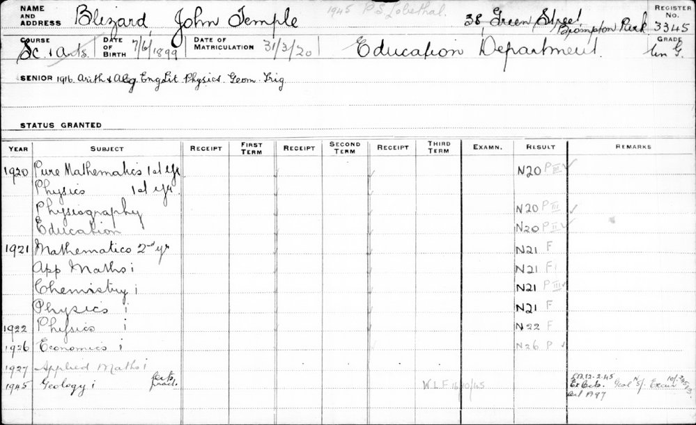 BLIZARD, John Temple