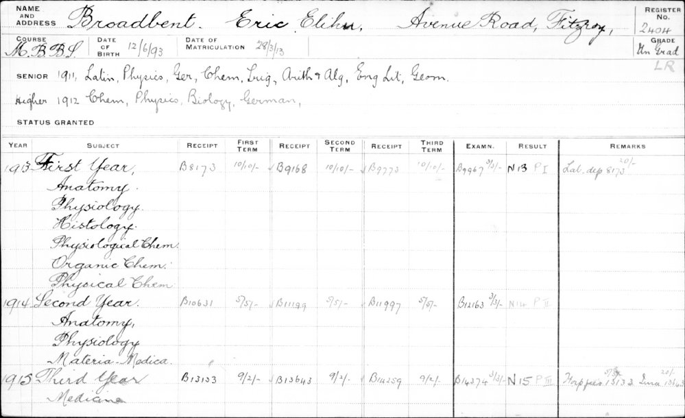 BROADBENT, Eric Elihu