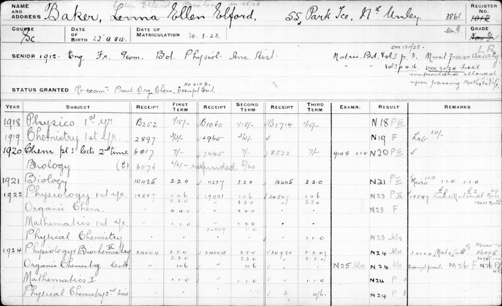 BAKER, Lenna Ellen Elford