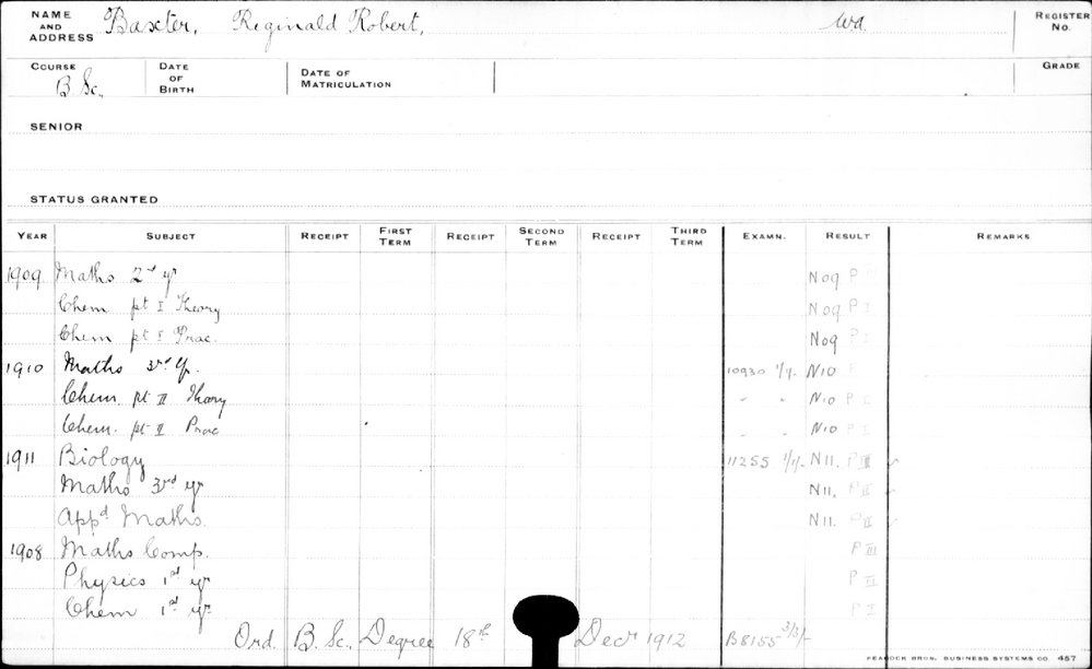 BAXTER, Reginald Robert