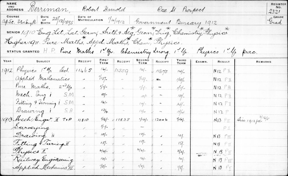 BERRIMAN, Robert Harrold