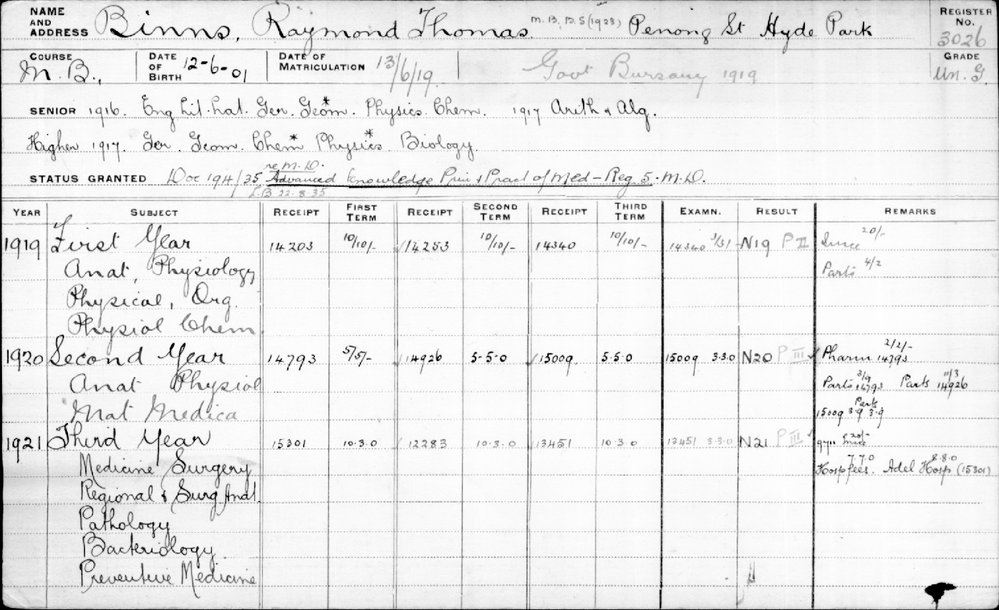 BINNS, Raymond Thomas