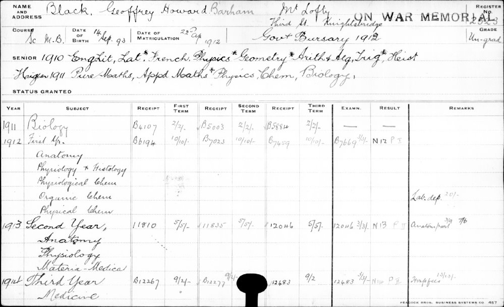 BLACK, Geoffrey Howard Barham