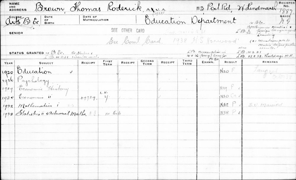 BROWN, Thomas Roderick