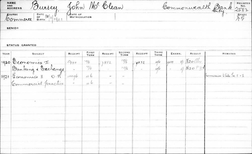 BURSEY, John McClean