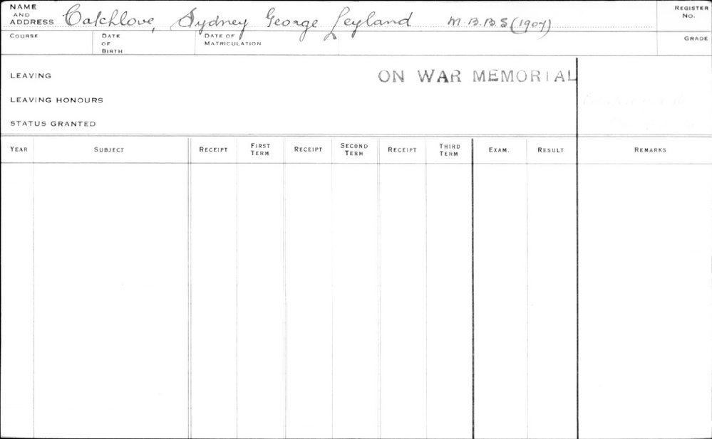 CATCHLOVE, Sydney George Leyland