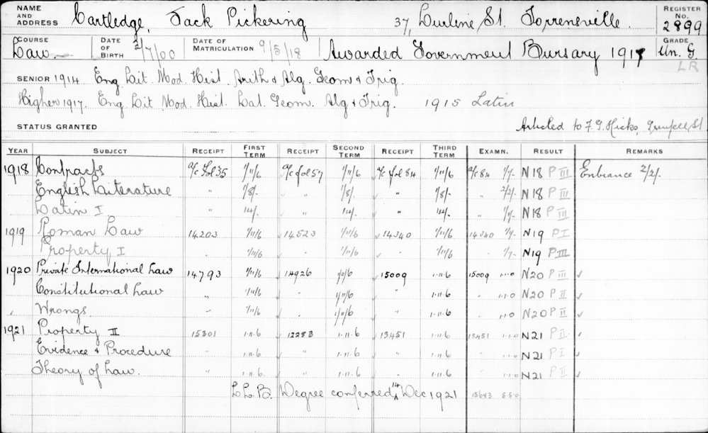 CARTLEDGE, Jack Pickering